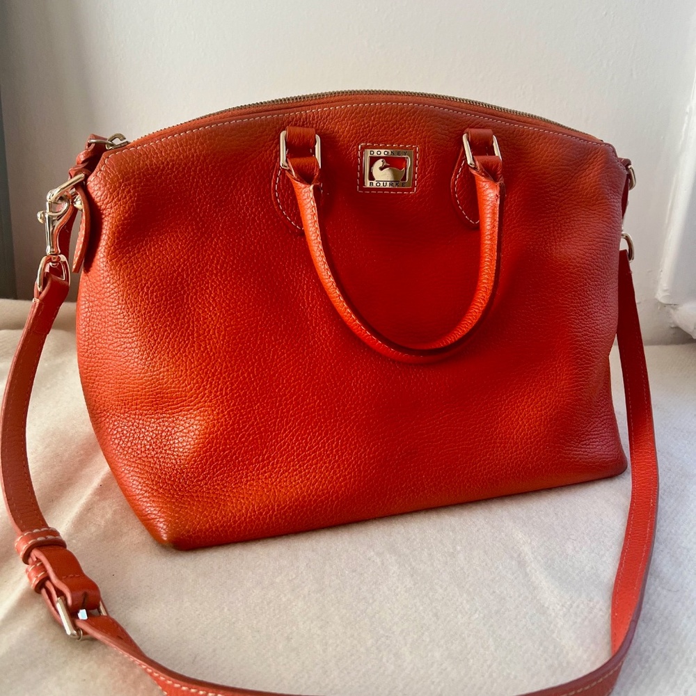 Dooney & Bourke - Orange Dylan Satchel in Pebbled Leather